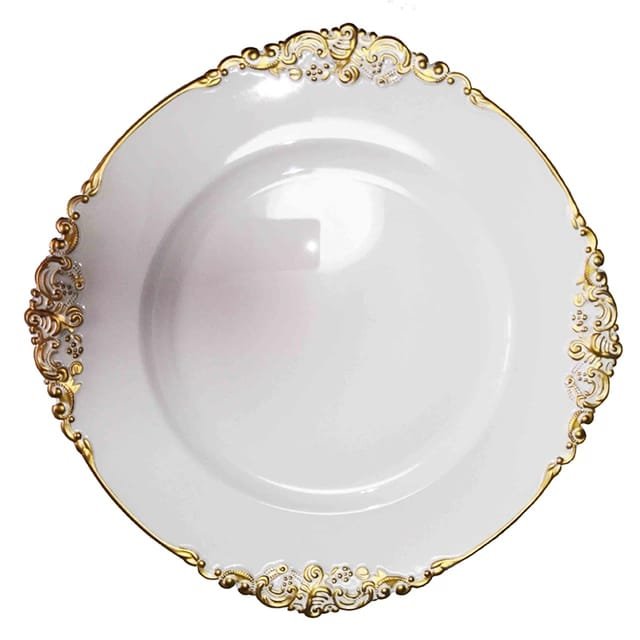 White and Gold Charger Plate